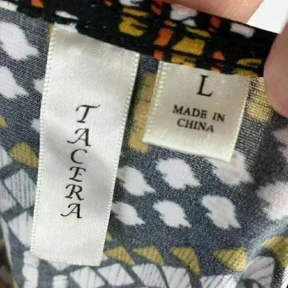 Tacera dress size L geometric Chevron 3/4 sleeve - Picture 7 of 10